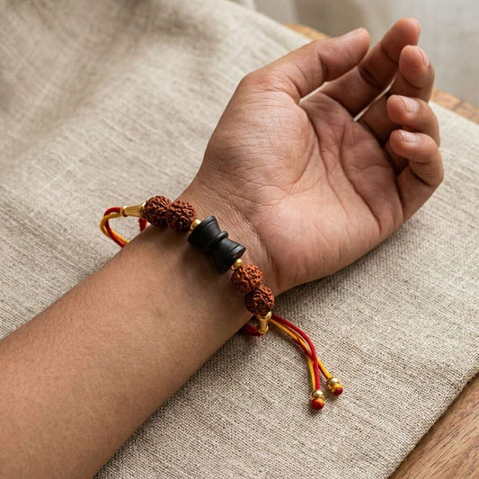 Rudraksh Karungali Rakhi for Brother | Spiritual Protection Rakhi