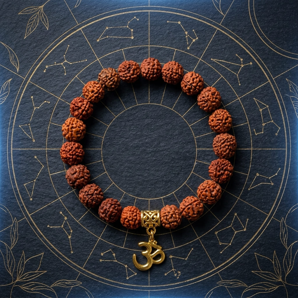5 Mukhi Rudraksh Bracelet with Om - Image 1 | Bhavishyavaani