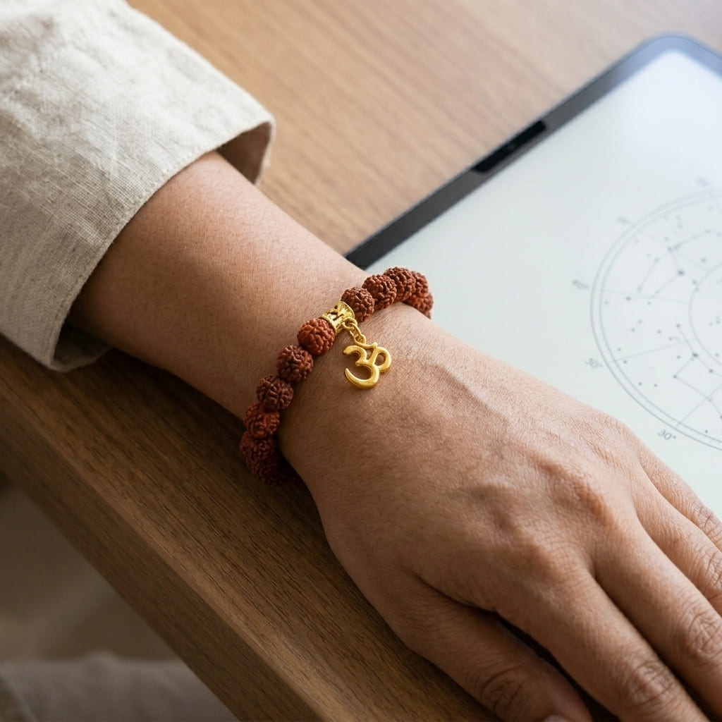 5 Mukhi Rudraksh Bracelet with Om - Image 3 | Bhavishyavaani