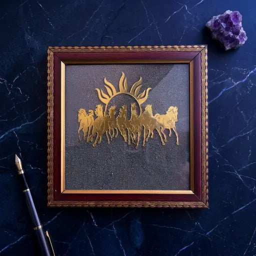 7 Horses Raw Pyrite Frame