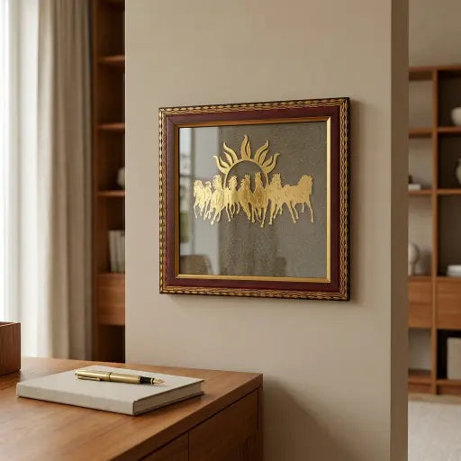 7 Horses Raw Pyrite Frame