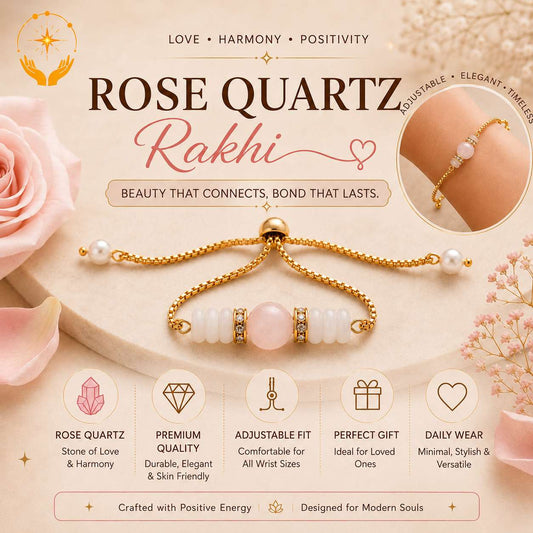 Rose Quartz Rakhi | Adujtable rakhi's for Bhabhi