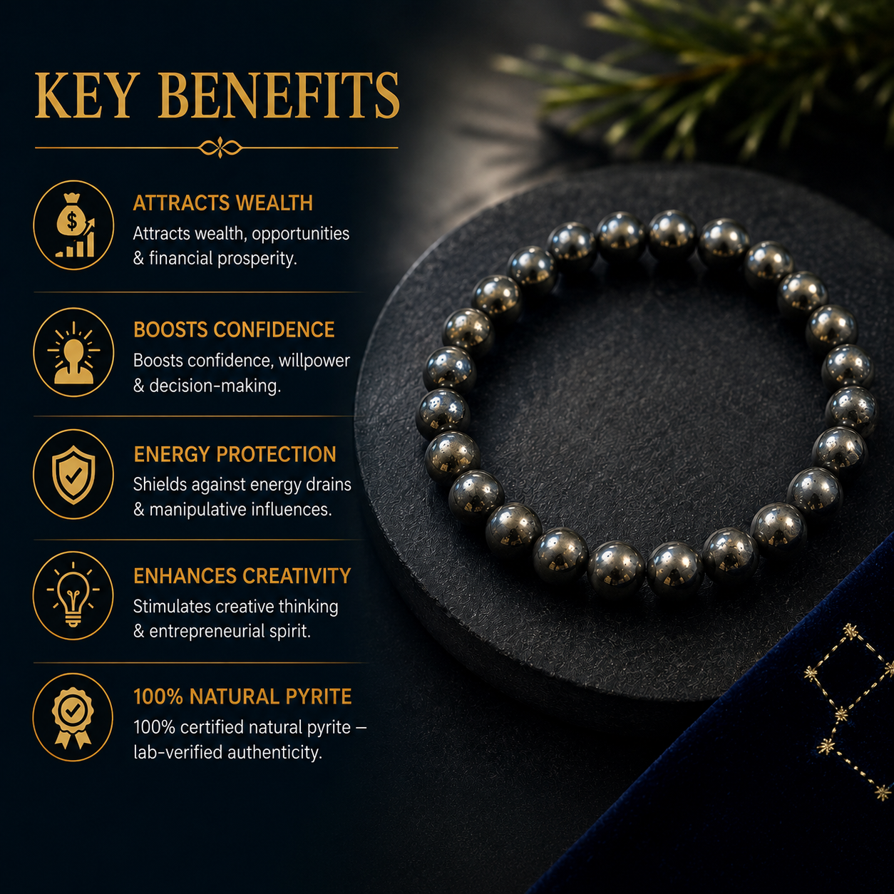 Certified Pyrite Bracelet