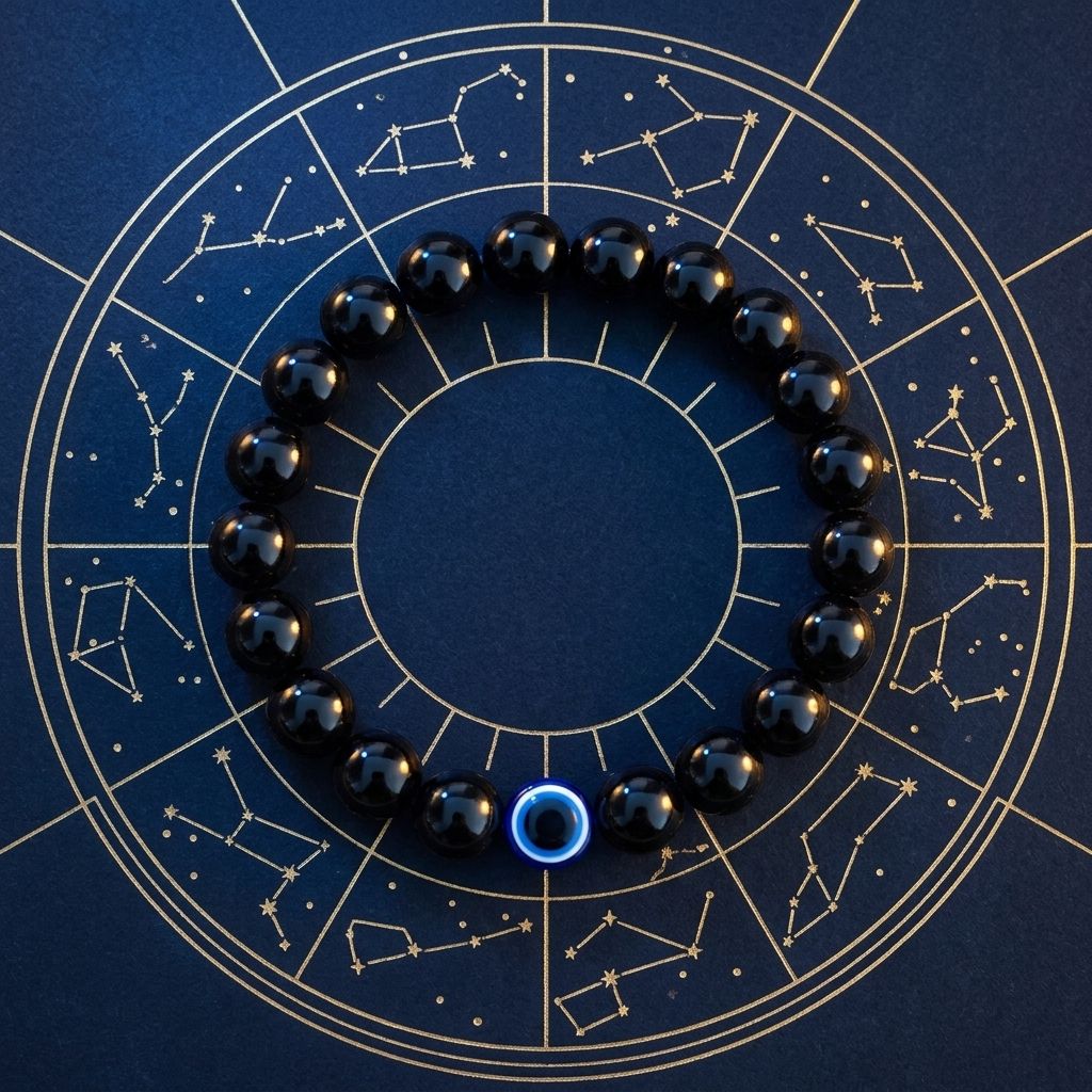 Evil Eye Bracelet with Black Obsidian | Nazar Protection Bracelet