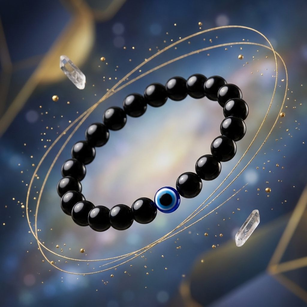 Evil Eye Bracelet with Black Obsidian | Nazar Protection Bracelet