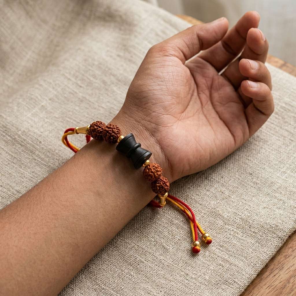 Rudraksh Karungali Rakhi for Brother | Spiritual Protection Rakhi