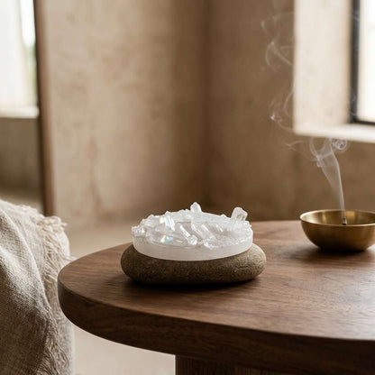Raw Selenite Cleansing Plate | Natural Crystal Charging Plate