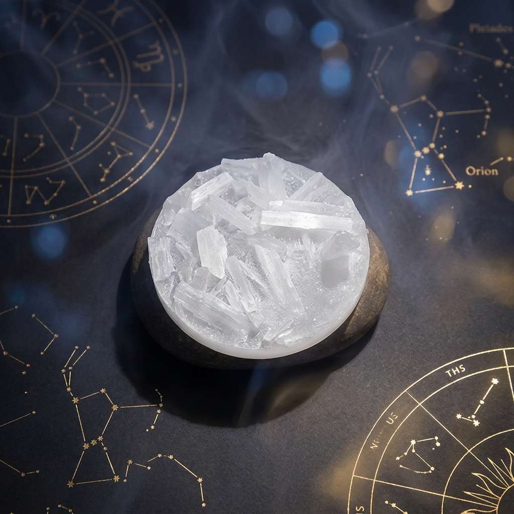 Raw Selenite Cleansing Plate | Natural Crystal Charging Plate