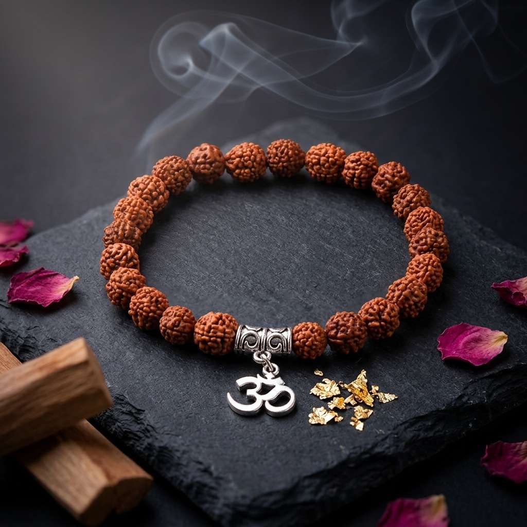 5 Mukhi Rudraksh Bracelet with Om