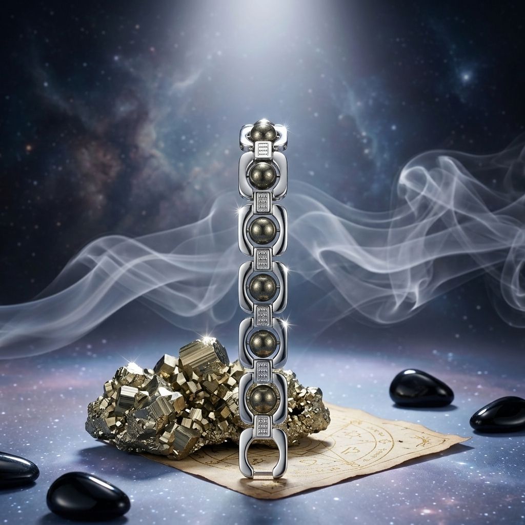 Silver Plated Pyrite Bracelet