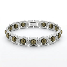 Silver Plated Pyrite Bracelet