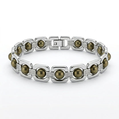 Silver Plated Pyrite Bracelet