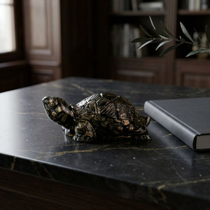Pyrite Tortoise Figurine | Vastu Symbol for Wealth, Stability & Longevity