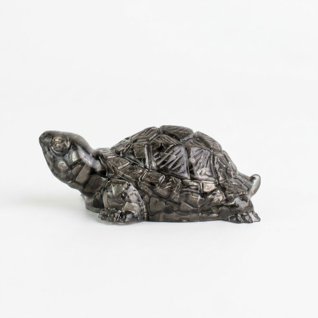 Pyrite Tortoise Figurine | Vastu Symbol for Wealth, Stability & Longevity